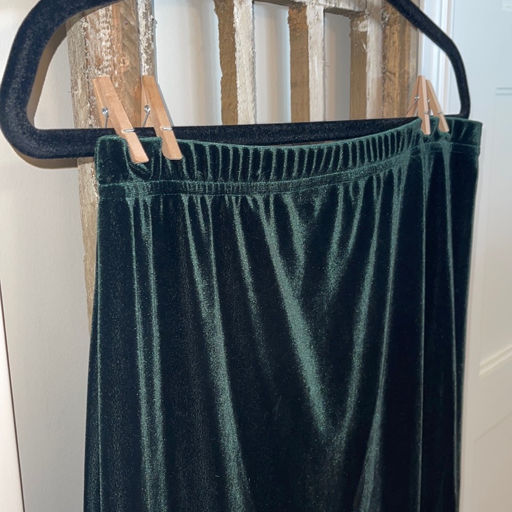SPS Hunter Green Velvet Long Skirt